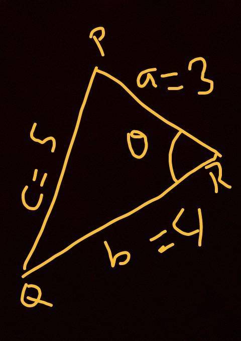 How to find the theta with side lengths of a triangle