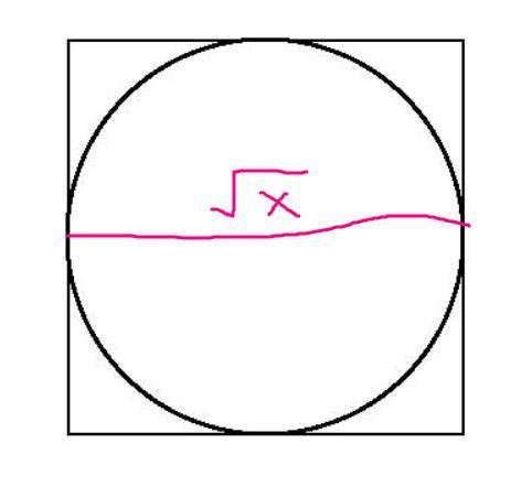 If a square has an area of x, then, in terms of x, what is the circumference of the largest circle t