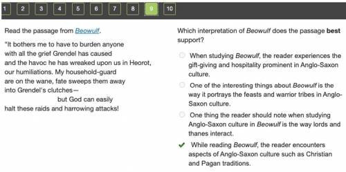 Which interpretation of Beowulf does the passage best support?