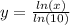 y=\frac{ln(x)}{ln(10)}