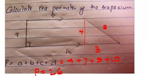 Calculate the perimeter of the trapezium