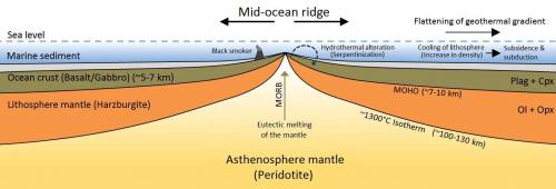 Identify the factors that cause magnetic stripes to form along the ocean floor. Select the two corre