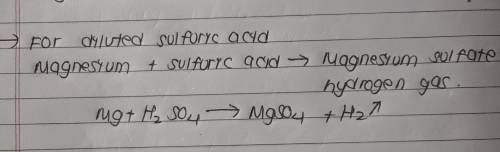 Write a full equation for the reactions between magnesium and sulfuric acid
