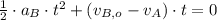 \frac{1}{2}\cdot a_{B}\cdot t^{2}+(v_{B,o}-v_{A})\cdot t = 0