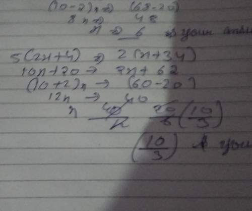 Which is not a solution of 5(2x+4) 2(x+34)? pllllllzzzzzz i need this so much