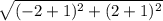 \sqrt{(-2+1)^2+(2+1)^2}