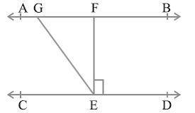 If AB || CD, EF ⊥ CD and ∠GED = 135° as per the figure given below. Find the value of ∠AGE is