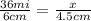 \frac{36mi}{6cm}=\frac{x}{4.5cm}