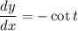 \dfrac{dy}{dx}=-\cot t