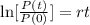 \text{ln}[\frac{P(t)}{P(0)}]=rt