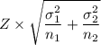 Z \times\sqrt{\dfrac{\sigma_1^2}{n_1} + \dfrac{\sigma_2^2}{n_2}}