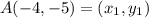 A(-4, -5) = (x_1, y_1)