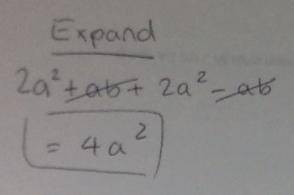 Simplify : a) a(2a+b) +a(2a-b ) (explain step by step )