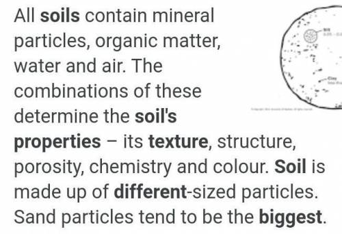 Explain the three main soil properties??