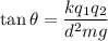 \tan\theta=\dfrac{kq_1q_2}{d^2mg}