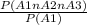 \frac{P( A1 n A2 n A3 )}{P(A1)}