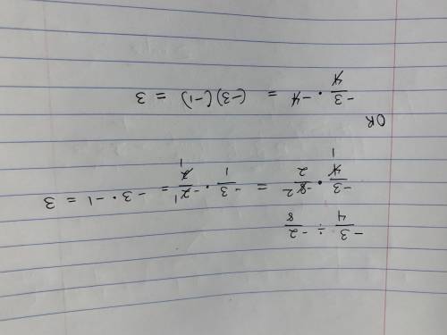 Simplify -3/4 divided by 2/-8
