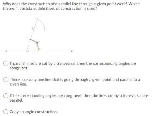 Why does the construction of a parallel line through a given point work? which theorem, postulate,