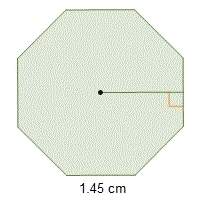 The area of the regular octagon is 10.15 cm2. what is the measure of the apo