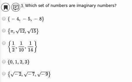 Which set of numbers are imaginary numbers?
