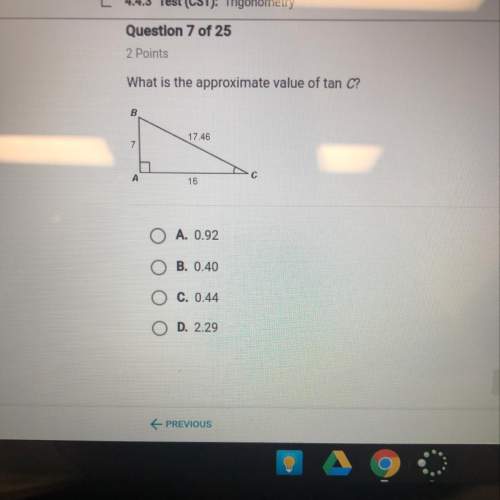 What is the approximate value of tan c