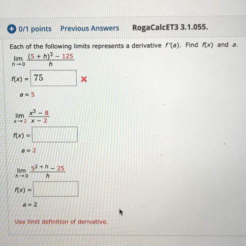 Each of the following limits represents a derivative me