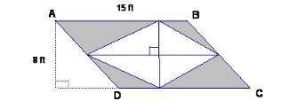 Abcd is a parallelogram; find the area of the shaded region. a. 120 ft2