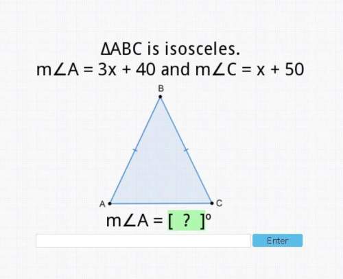 Abc is isosceles. a is 3x+10 c is x+50 what is a?
