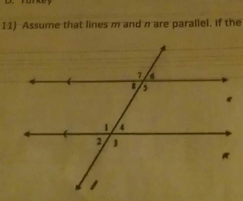 Assume that lines m and n are parallel. if the measure of angle 6 is 57° what is the measure of angl