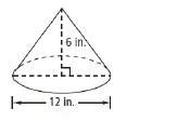 2. what is the volume of the cone, rounded to the nearest cubic inch? (1 point) 72 in.³ 226 in.³ 90