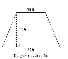 Find the area of the trapezoid. a. 675 ft2 b. 337.5 ft2 c. 187.5 ft2 d. 150 ft2