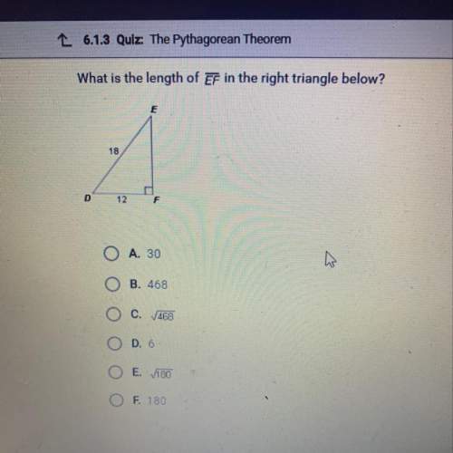 what is the length of ef in the right triangle below?