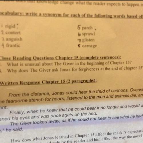 Whoever read the giver can u answer the close reading questions. this is worth 19 point