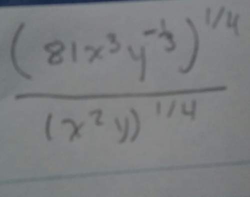 ((81x^3 y^(-1/3))^1/4)/(x^2 y)^1/4 simplify