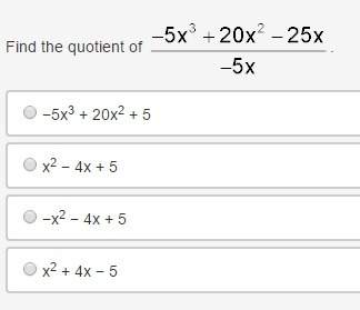 Find the quotient of the quantity negative 5 times x to the 3rd power plus 20 times x to the 2nd pow