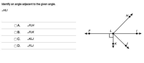 Identify an angle adjacent to the given angle. ∠hli  a. ∠flh