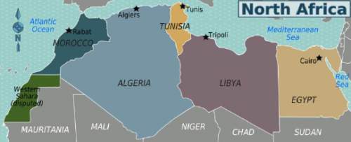 the country of libya is shown on the map above. a person from libya would most likely speak t