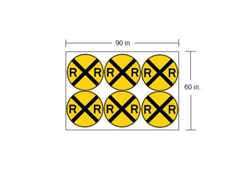Arailroad crossing sign is a circle with a diameter of 30 in. the manufacturer makes 6 railroad cros
