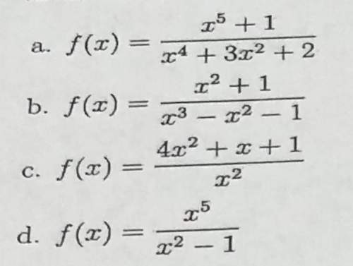 Which of the following functions has a horizontal asymptote at y = 0? answer choices in the image b