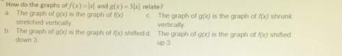 How do the graphs of f(x)= |x| and g(x)= 3|x| relate?