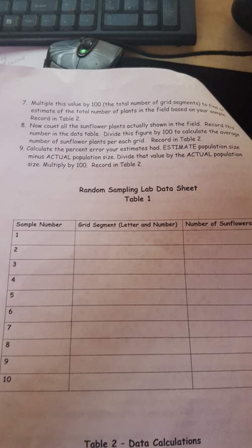 Answer for random sampling lab data sheet table 1