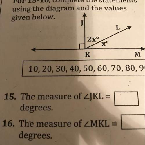 Complete the statements using the diagram and the values given below