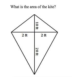 What is the area of the kite? will give brainliest for correct answer with a little work : d&lt;
