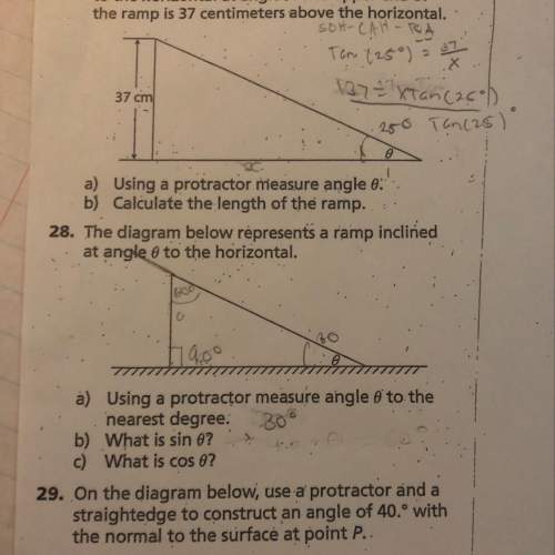 Ineed for number 28. i found the measurement of the angle with my protractor which is 30 degrees. b