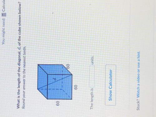 What is the length of the diagonal, d, of the cube shown below? round your answer to the nearest te