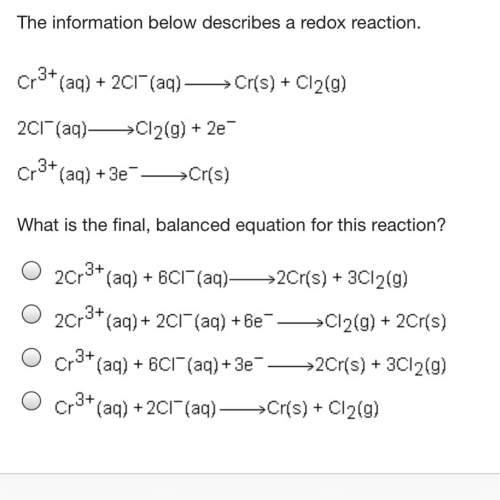 The information below describes a redox reaction. what is the final, balance