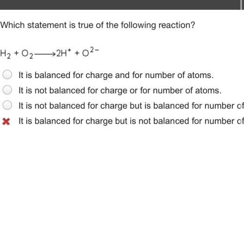 Which statement is true of the following reaction?  it is balanced for charge and