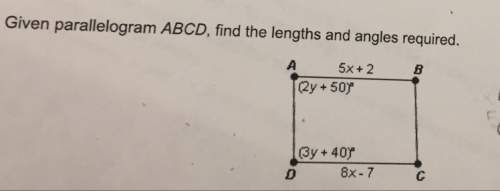 Given parallelogram abcd, find the lengths and angles required