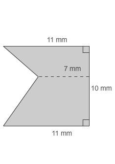 What is the area of the figure? a. 90 mm2 b. 110 mm2 c. 130 mm2 d. 180 mm