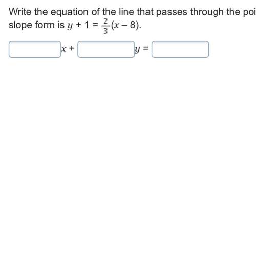 Write the equation of the line that passes through the points (8,1) and (2,-5) in standard form, giv